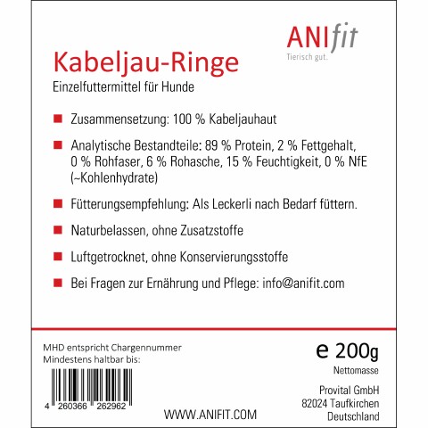 Hund Snacks Kabeljau-Ringe 200g 1 Stück -2- Anifit